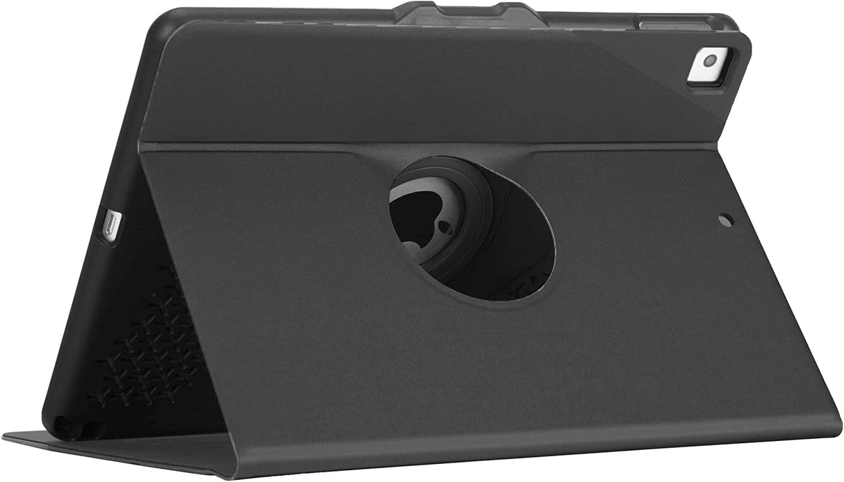 Targus VersaVu Apple iPad (7/8/9th Gen) 10.2-inch, iPad Air 10.5-inch, and iPad Pro 10.5-inch, Slim Lightweight Smart Shell Stand, Shock Proof, Audio Boost, Secure Closure, Black (THZ863GL) iPad (8th and 7th gen) Black