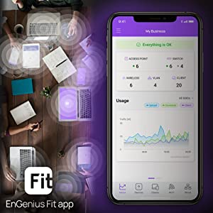EnGenius Fit Managed EWS356-FIT Wi-Fi 6 2x2 Indoor AP speeds up to 574 Mbps (2.4 GHz) and 1200 Mbps (5 GHz), Supports Cloud and on-Premises Management 11AX