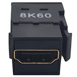 Tripp Lite HDMI Keystone Panel Mount Coupler (F/F), 8k Video @ 60Hz (4:4:4), HDCP 2.2, Black, (P164-000-KPBK8K)