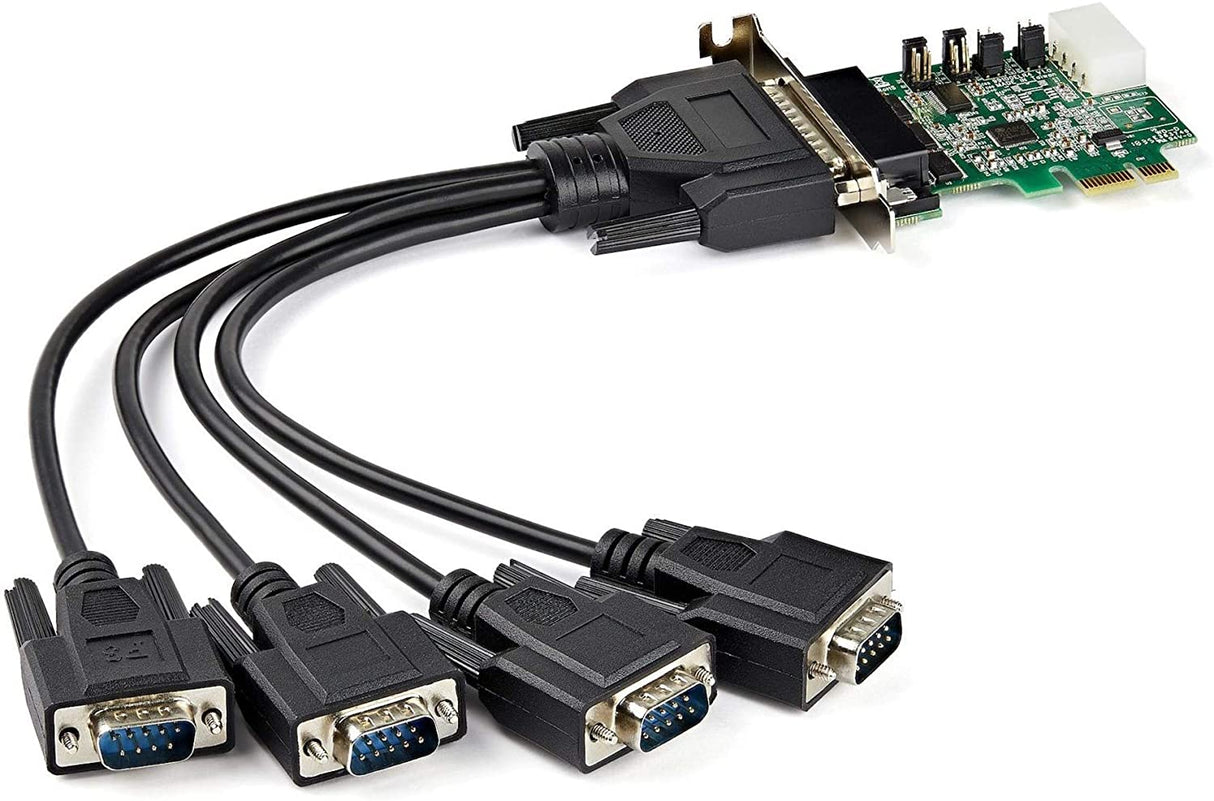 StarTech.com 4-port PCI Express RS232 Serial Adapter Card - PCIe RS232 Serial Host Controller Card - PCIe to Serial DB9 - 16950 UART - Low Profile Expansion Card - Windows & Linux (PEX4S953LP)