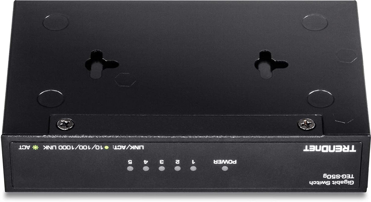 TRENDnet 5-Port Unmanaged Gigabit GREENnet Desktop Metal Switch, Ethernet-Network Switch, 5 x Gigabit Ports, Fanless, 10 Gbps Switching Fabric, Lifetime Protection, Black, TEG-S50g