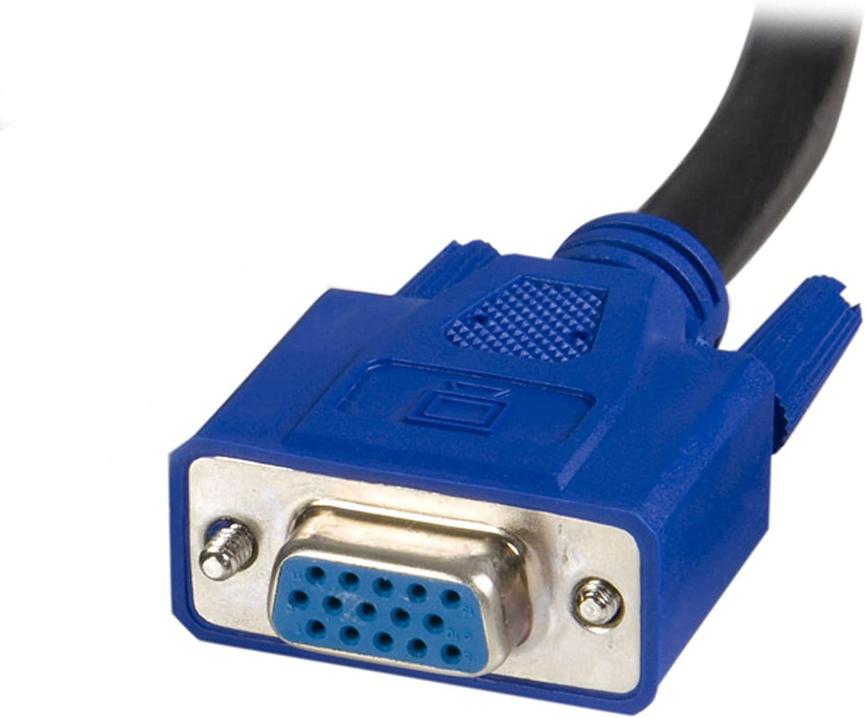 StarTech.com 2-in-1 Universal USB KVM Cable - Video / USB cable - HD-15 (VGA), USB Type B (M) to USB, HD-15 (VGA) - 15 ft - SVUSB2N1_15, Black 15 ft USB