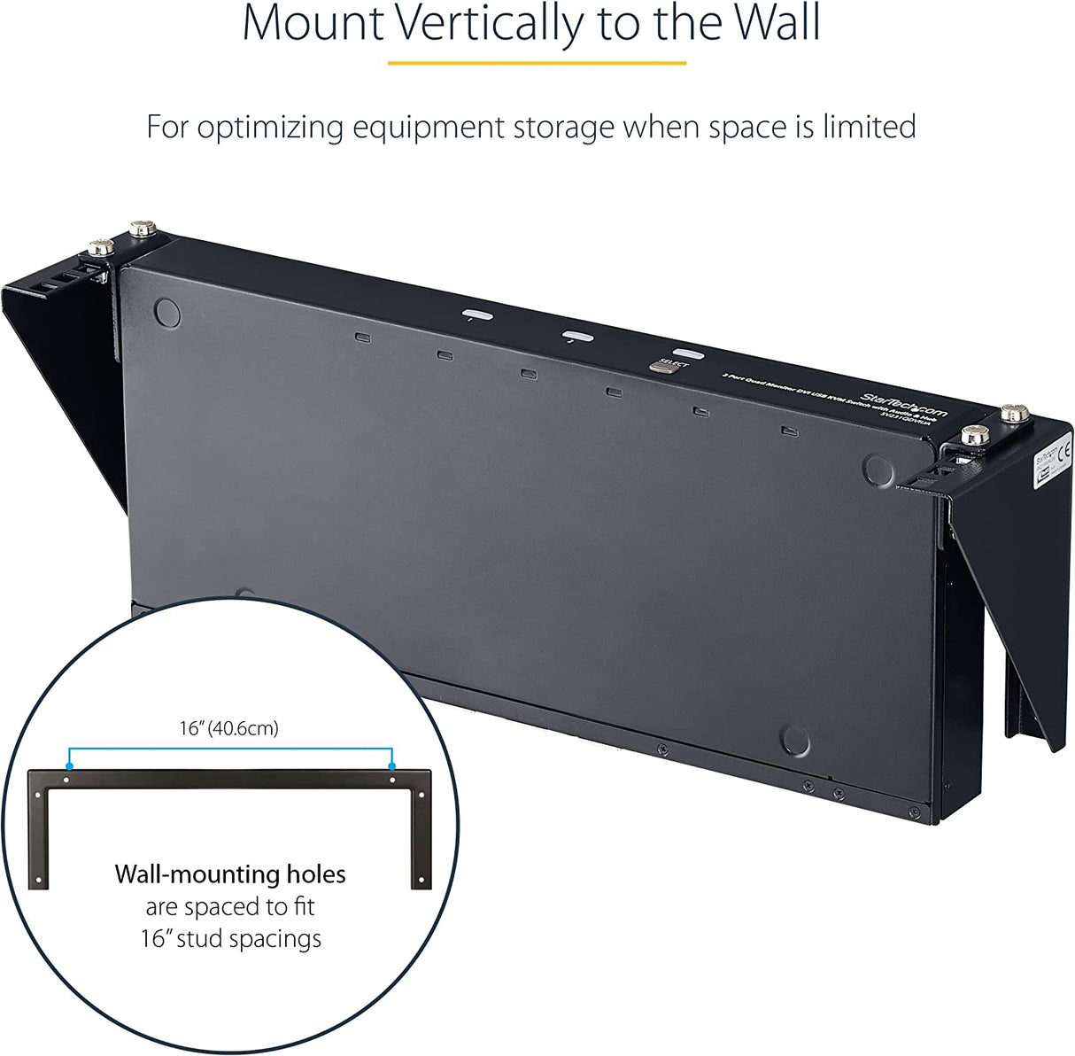 StarTech.com 2U Vertical Wall Mount Patch Panel Bracket - Steel Rack Mount Bracket w/Hardware for 19" Network, Server and Data Equipment (RK219WALLV) 2U Bracket