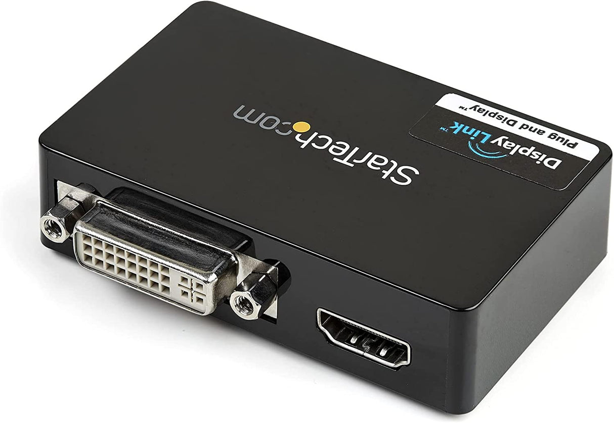 StarTech.com USB 3.0 to HDMI / DVI Adapter - 2048x1152 - External Video & Graphics Card - Dual Monitor Display Adapter Cable - Supports Mac & Windows (USB32HDDVII)