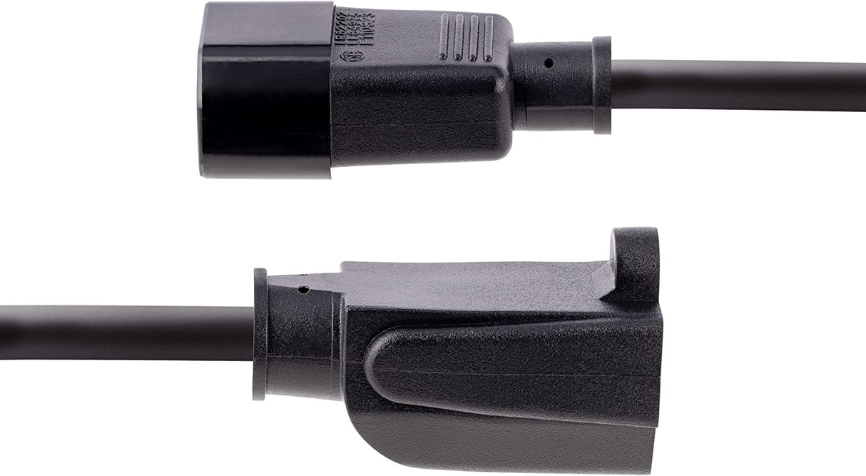 StarTech.com 3ft (1m) Power Extension Cord, IEC 320 C14 to NEMA 5-15R, 10A 125V, 18AWG, Computer Power Extension Cord, AC Outlet Extension Cable for Network Equipment (1415R-3F-POWER-CORD)