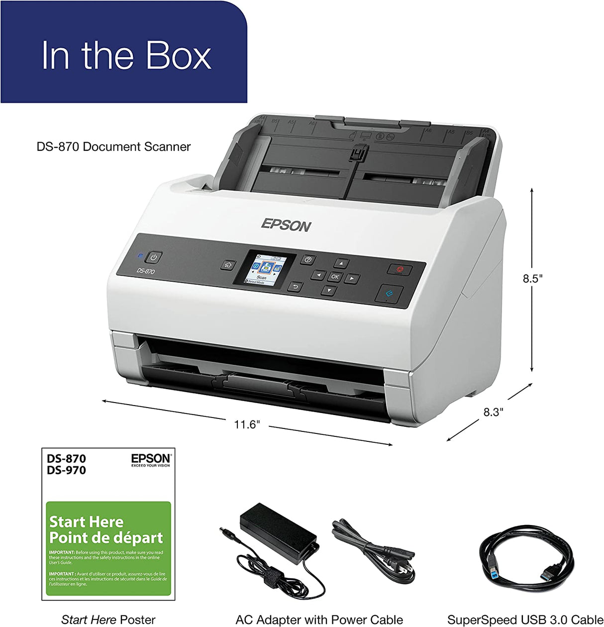 Epson America DS870 Document Scanner - B11B250201