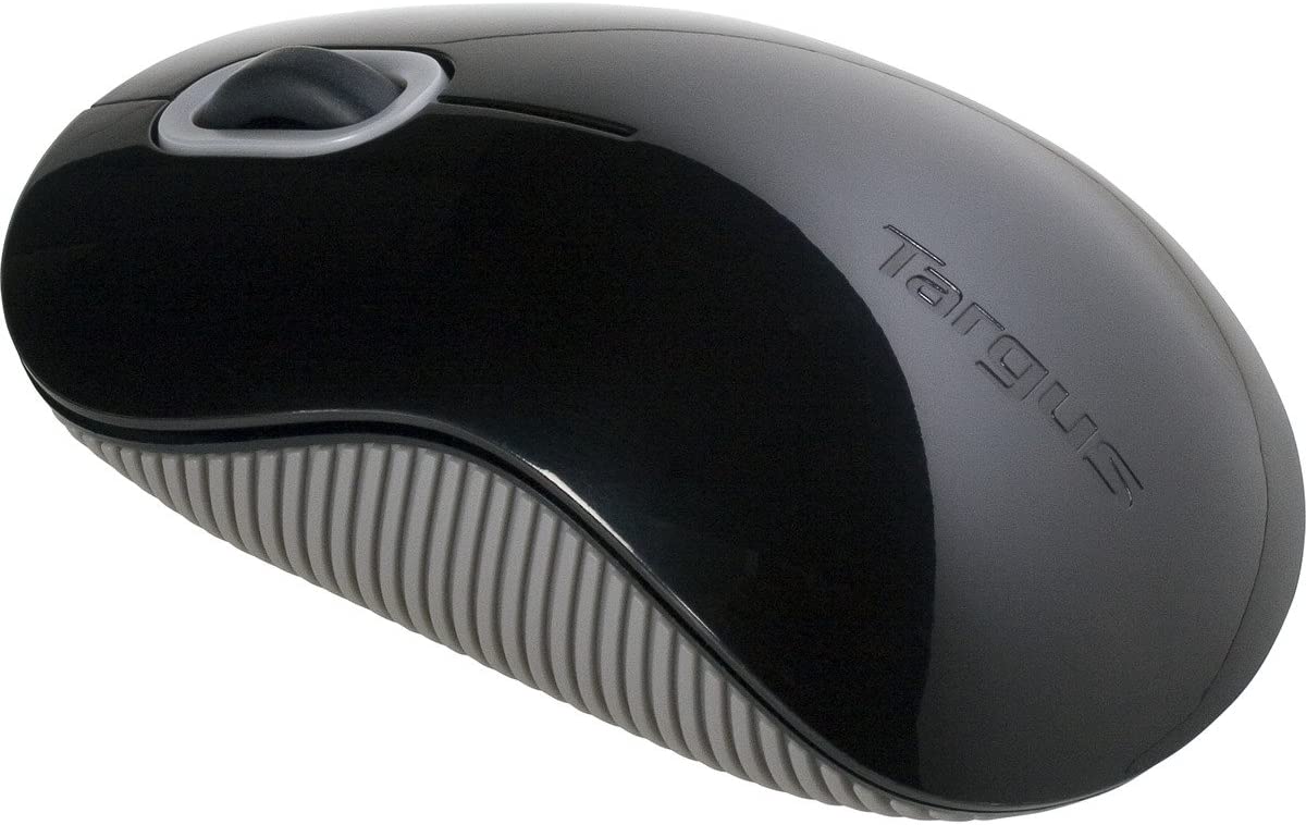 Targus Wireless Mouse with Blue Trace Technology for Tracking, Includes Micro USB Receiver and 2 Batteries, Black and Gray (AMW50US)