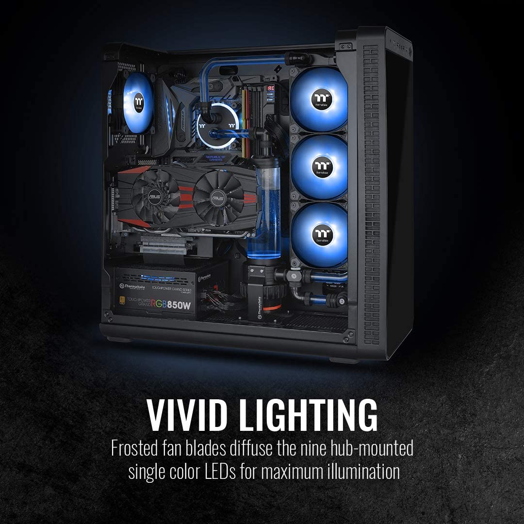 Thermaltake 140mm Pure A14 PWN Case Fan (Single Pack)-Blue CL-F110-PL14BU-B Blue 140mm