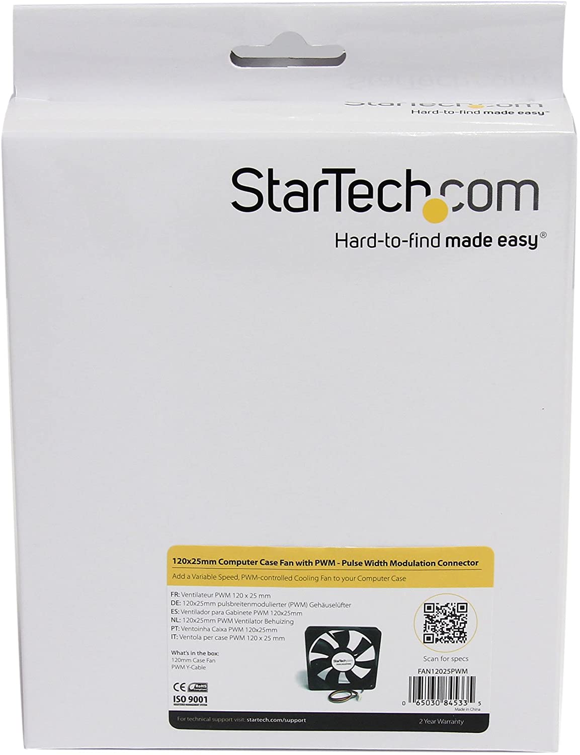 StarTech.com 120x25mm Computer Case Fan with PWM - Pulse Width Modulation Connector - computer cooling Fan - pwm Fan - 120mm Fan (FAN12025PWM) 120x25mm PWM