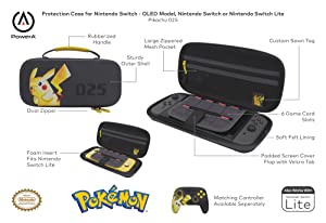 PowerA Protection Case for Nintendo Switch or Nintendo Switch Lite - Pikachu 025, Protective , Gaming , Console Case, Pikachu - Protection Case Pikachu 025