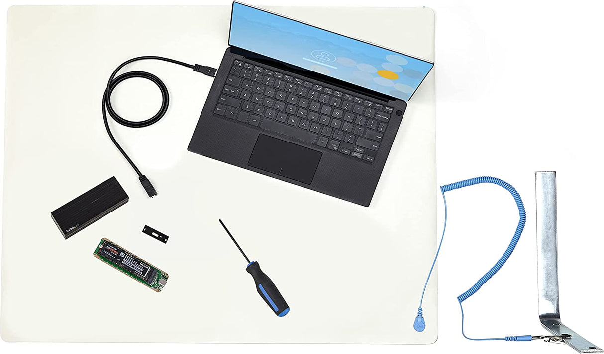 StarTech.com Anti Static Mat, ESD Mat for Electronics Repair, Anti Static Table/Desk Mat w/Detachable Grounding Wire, ANSI/ESD S 4.1, Flexible Thermoplastic Work Pad, 11x18in (SM-Anti-Static-MAT)