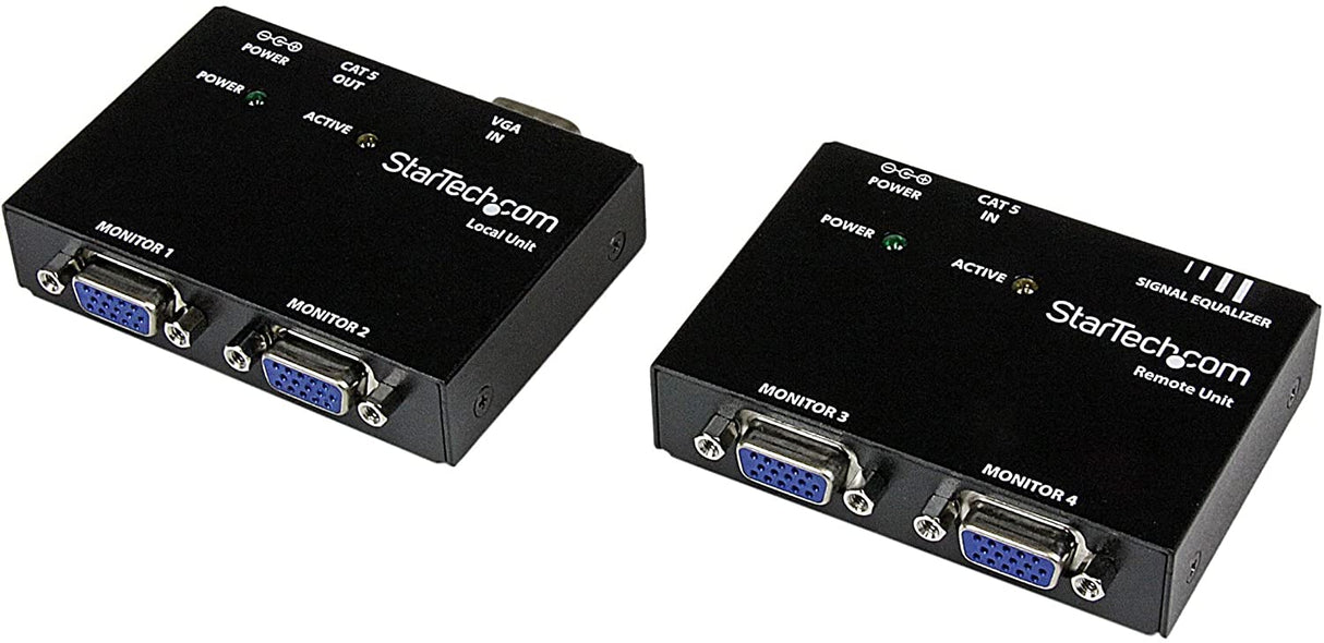 StarTech.com VGA Video Extender over Cat5 (ST121 Series) - Up to 500ft (150m) - VGA over Cat 5 Extender - 2 Local and 2 Remote (ST121UTP) No Audio Support Two power adapters