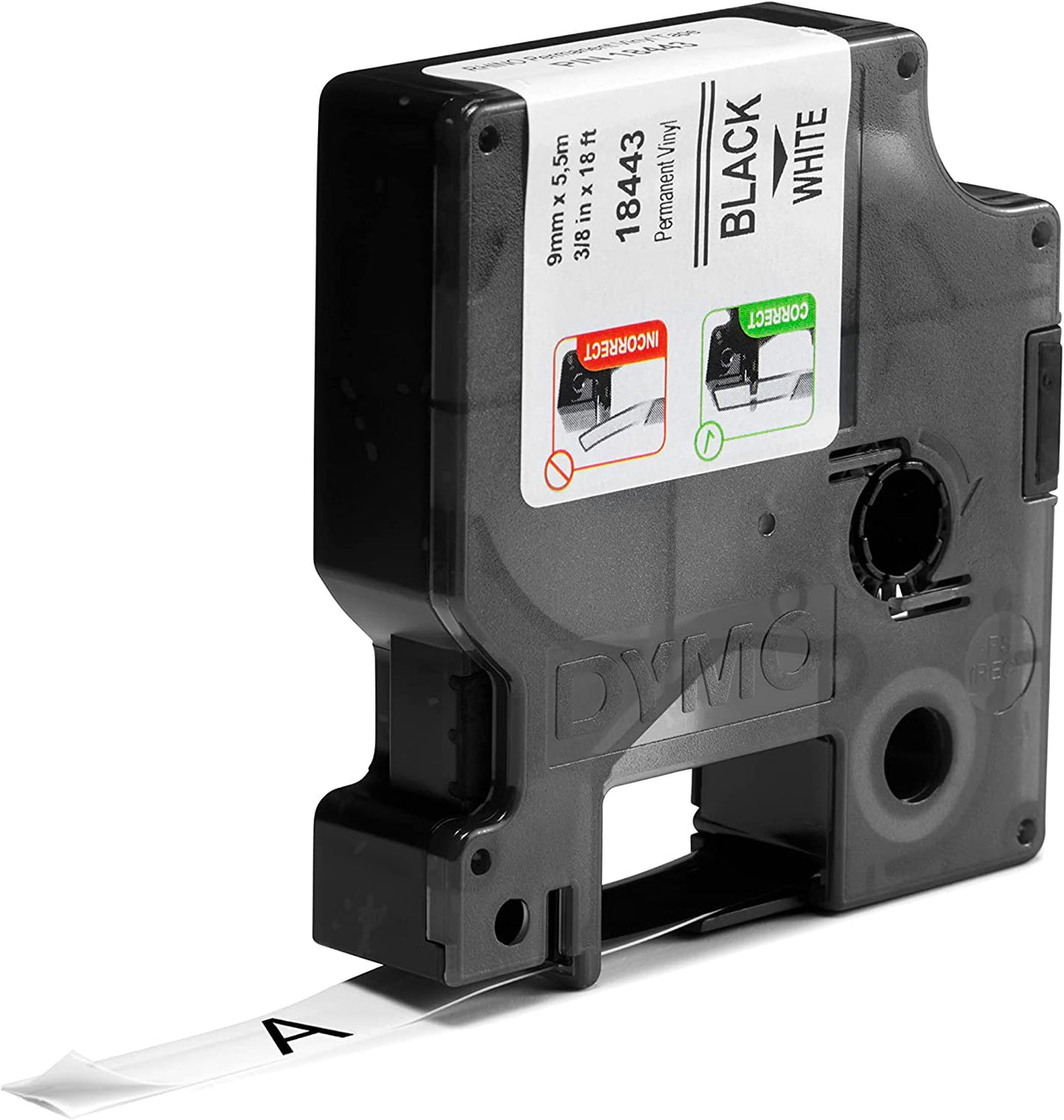 DYMO 18443 3/8" Vinyl tape Rhino Labels - White, DYMO Authentic 3/8" White