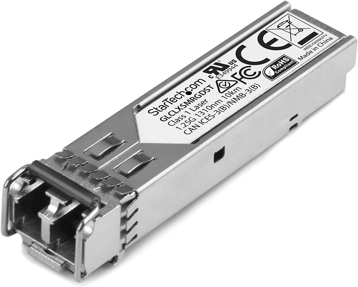 StarTech.com Cisco GLC-LX-SM-RGD Compatible SFP Module - 1000BASE-LX - 1GbE SMF Optic Transceiver - LC 10km 1310nm - DDM Cisco Firepower, ASR920, IE2000 (GLCLXSMRGDST) GLC-LX-SM-RGD Single