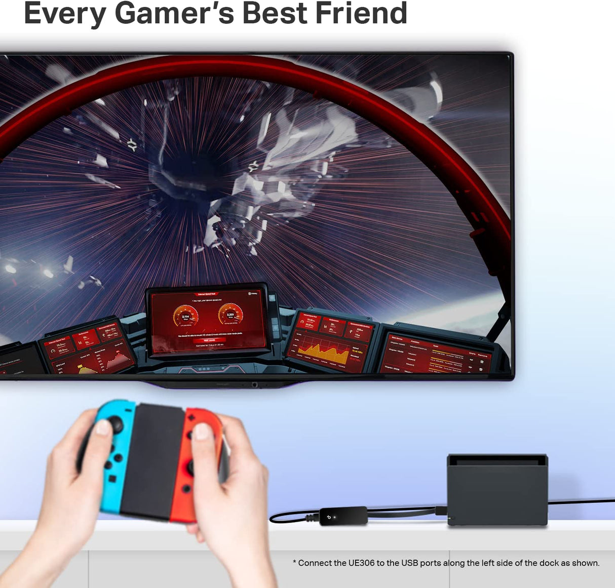 TP-Link USB to Ethernet Adapter (UE306), Foldable USB 3.0 to Gigabit Ethernet LAN Network Adapter, Supports Nintendo Switch, Windows, Linux, Apple MacBook OS 10.11-10.15, Surface USB 3.0(Switch Compatible)