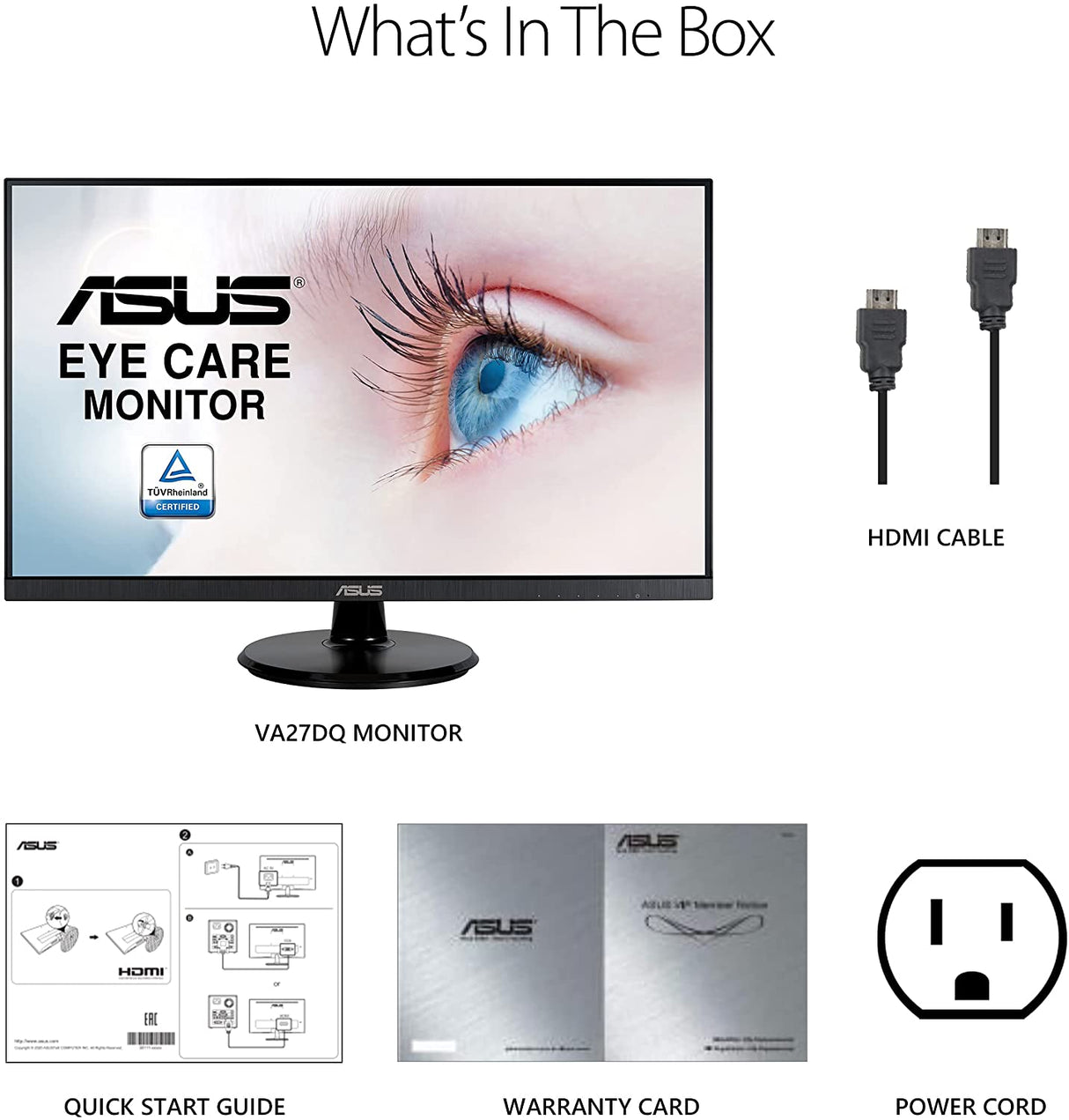 ASUS 27” 1080P Monitor (VA27DQ) - Full HD, IPS, 75Hz, Speakers, Adaptive-sync/FreeSync, Low Blue Light, Flicker Free, VESA Mountable, Frameless, HDMI, VGA, DisplayPort, Tilt Adjustable 27" IPS 75Hz w/DisplayPort