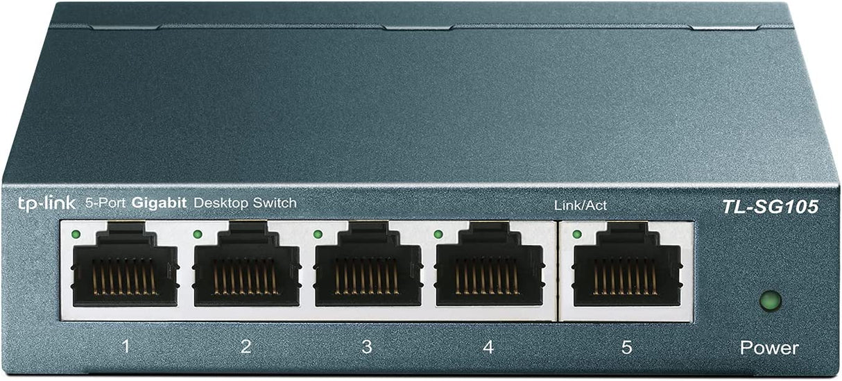 TP-Link TL-SG105 | 5 Port Gigabit Unmanaged Ethernet Network Switch, Ethernet Splitter | Plug & Play | Fanless Metal Design | Shielded Ports | Traffic Optimization | Limited Lifetime Protection