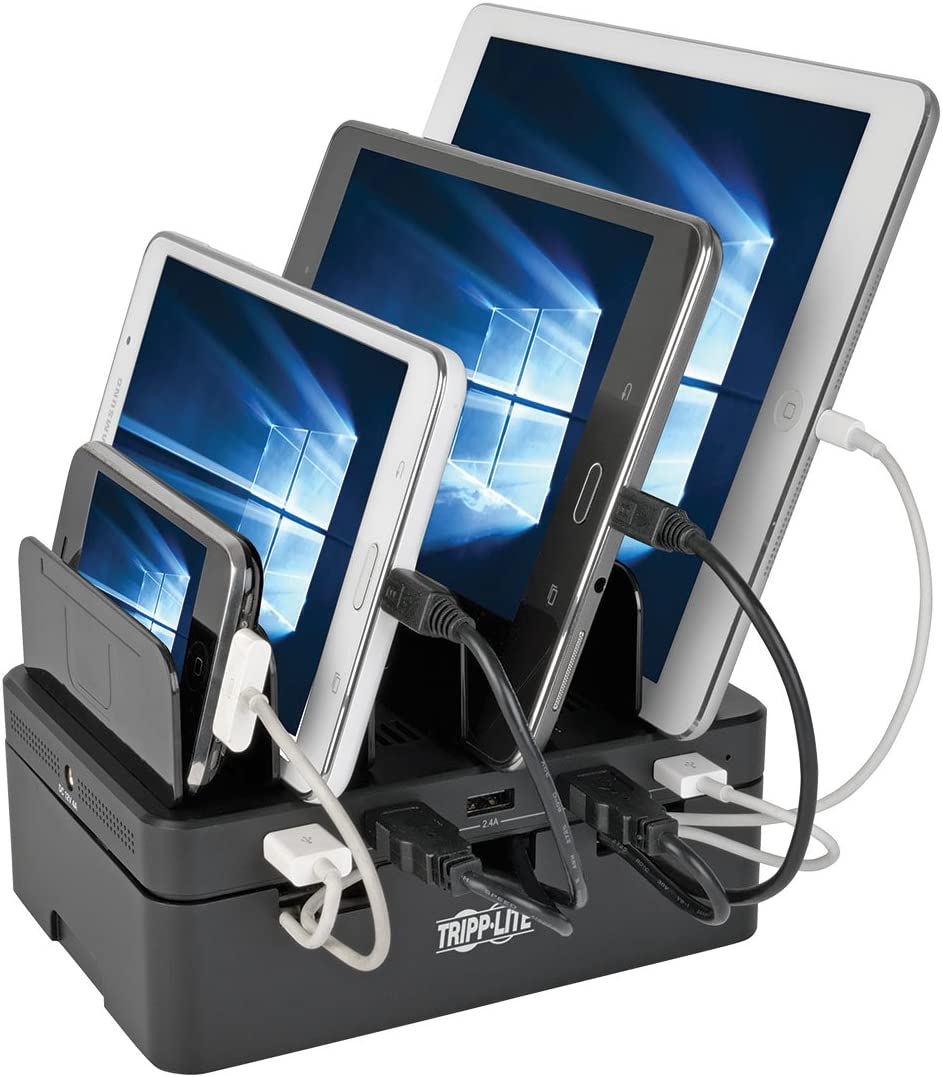 Tripp Lite 5-Port USB Fast Charging Station Hub/Device Organizer 12V4A 48W