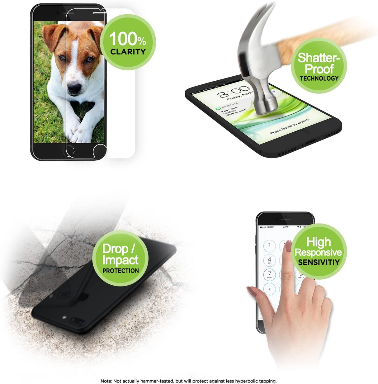 IOGEAR iPhone 7 Shatterproof Instant Align Screen Protector- 2 Pack