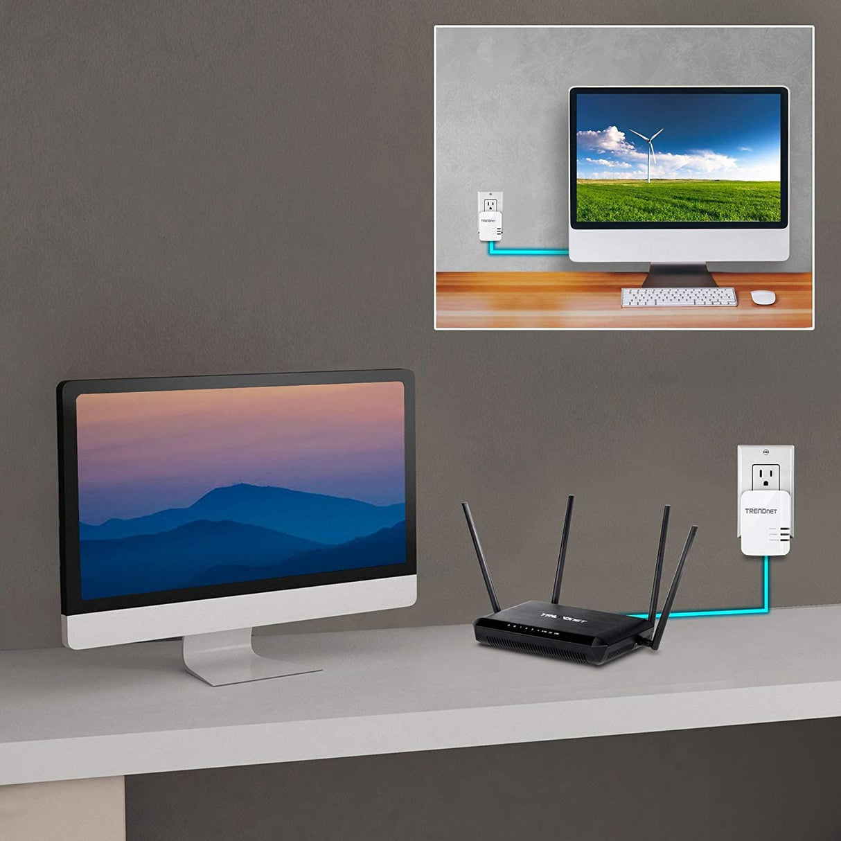 TRENDnet Powerline 1300 AV2 Adapter Kit, Includes 2 x TPL-422E Powerline Ethernet Adapters, IEEE 1905.1 & IEEE 1901, Gigabit Port, Range Up To 300m (984 ft), Simple Installation, White, TPL-422E2K AV2 1300 Starter Kit