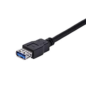 StarTech.com 1m Black SuperSpeed USB 3.0 Extension Cable A to A - Male to Female USB 3 Extension Cable Cord 1 m (USB3SEXT1MBK) 3 ft Black