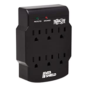 Tripp Lite 6 Outlet Surge Protector Power Strip, Direct Plug In, Black, Lifetime Limited Warranty & $10,000 INSURANCE (SK6-0B) 6 Outlet (Black) Power Strip