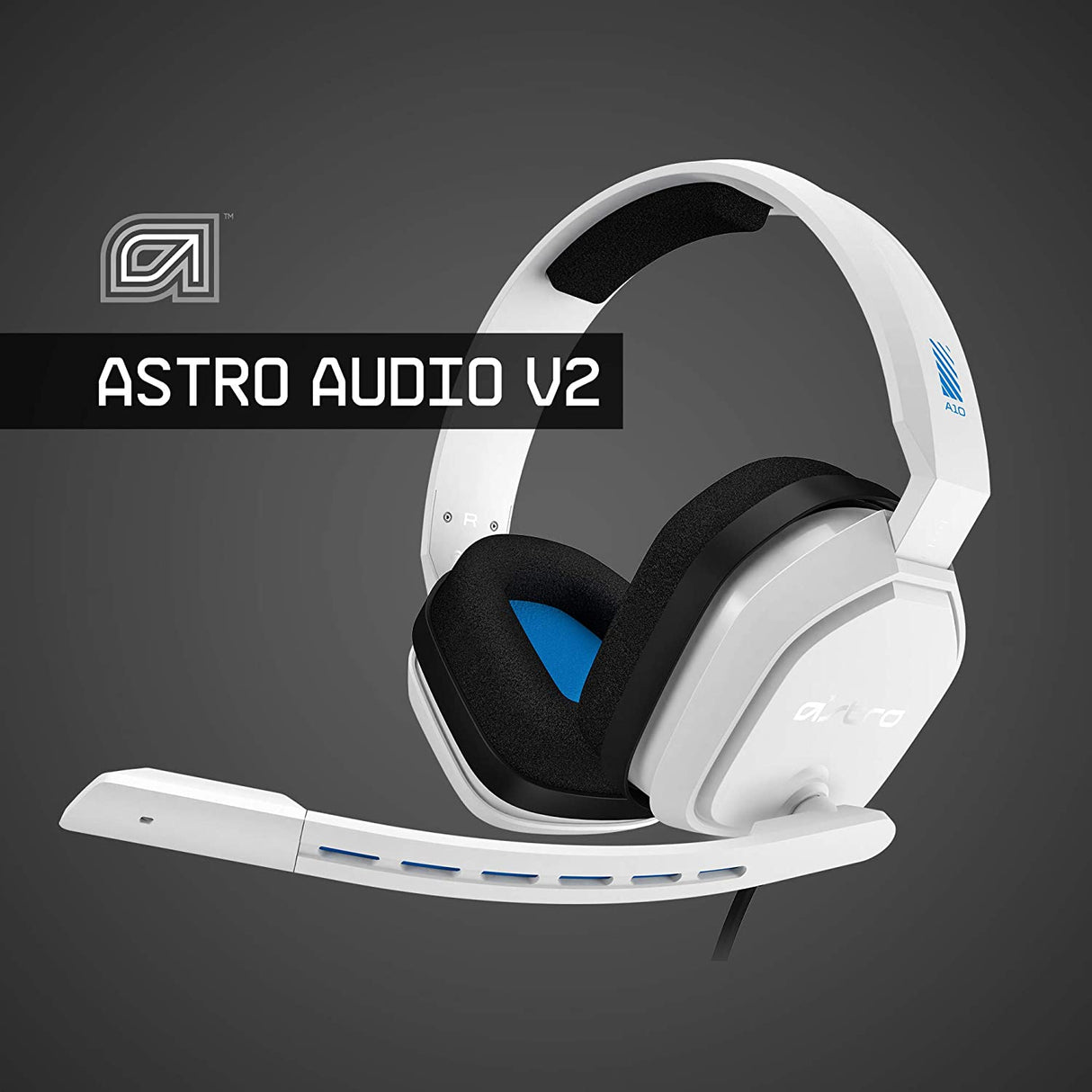 ASTRO Gaming A10 Wired Gaming Headset, Lightweight and Damage Resistant, ASTRO Audio, 3.5 mm Audio Jack, for Xbox Series X|S, Xbox One, PS5, PS4, Nintendo Switch, PC, Mac- White/Blue White Gen 1 Playstation/PC Headset Only