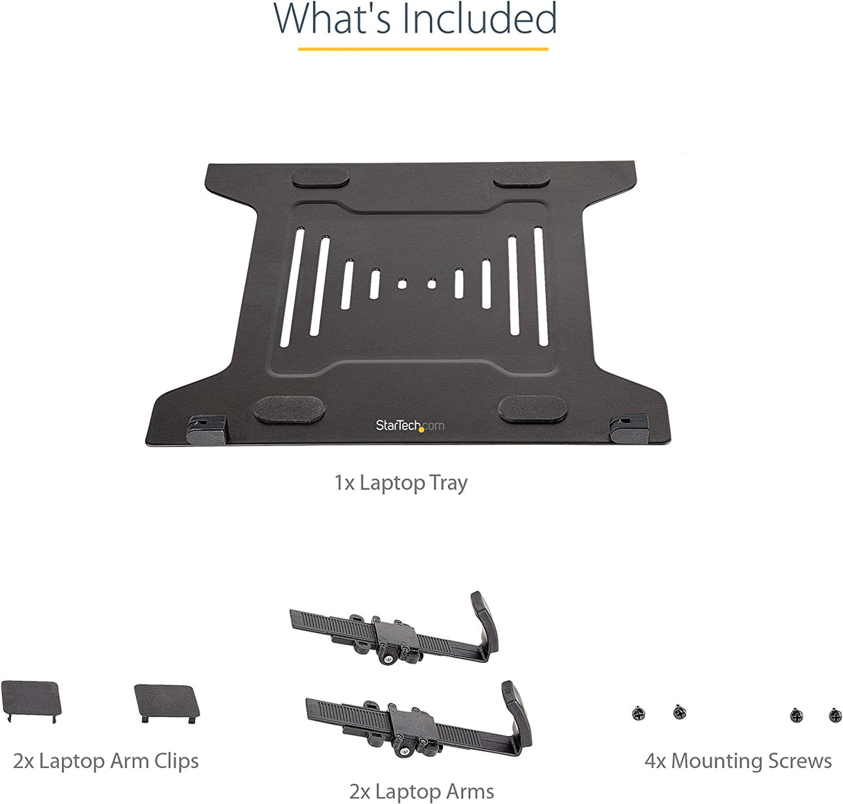 StarTech.com Laptop Arm Mounting Tray, 2" x 16.5" x 11", Black
