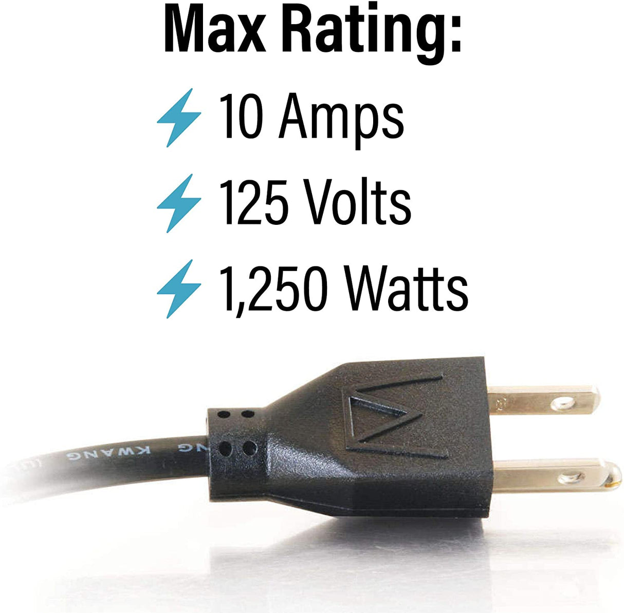 C2g/ cables to go C2G Power Cord, Short Extension Cord, Power Extension Cord, 18 AWG, Black, 1 Foot (0.30 Meters), Cables to Go 03137