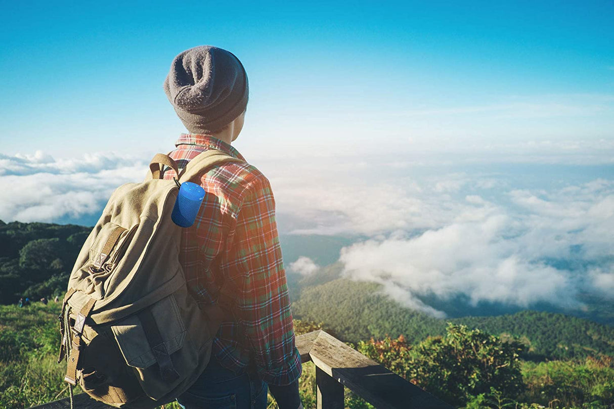 iLive Waterproof Fabric Wireless Speaker, 2.56 x 2.56 x 3.4 Inches, Built-in Rechargeable Battery, Blue (ISBW108BU)