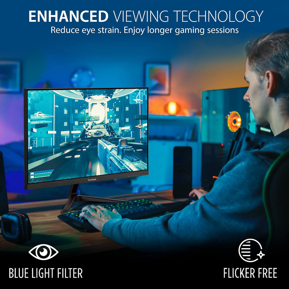 ViewSonic OMNI VX2418-P-MHD 24 Inch 1080p 1ms 165Hz Gaming Monitor with Adaptive Sync, Eye Care, HDMI and DisplayPort 24 Inch FHD 165Hz