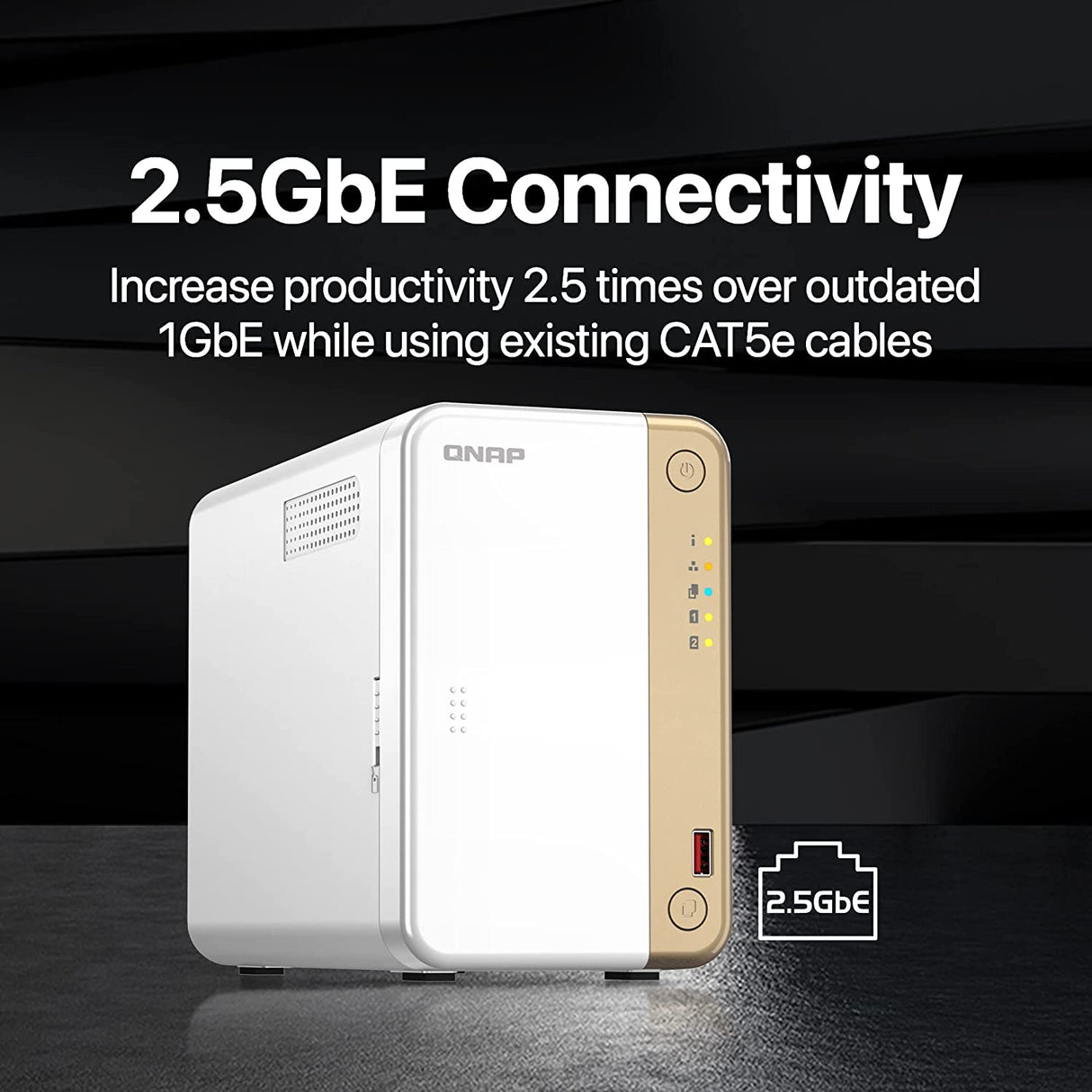 QNAP Turbo NAS TS-262-4G SAN/NAS Storage System 2 Bay - 4G RAM TS-x62