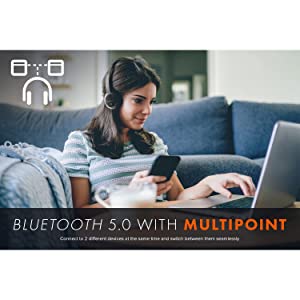 Creative Sound Blaster JAM V2 On-Ear Lightweight Bluetooth 5.0 Wireless Headphones with USB-C, aptX Low Latency, aptX HD, Multipoint Connectivity, Voice Detection and Noise Reduction, 22 Hours Battery Life Bluetooth 5.0 USB-C