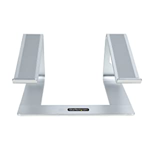 StarTech.com Laptop Stand for Desk, Supports 5kg/11lb, Aluminum, Silver, Ergonomic Laptop Riser, Portable Laptop Holder, Computer Stand for MacBook Air/Pro, Dell XPS, Lenovo (Laptop-Stand-Silver)