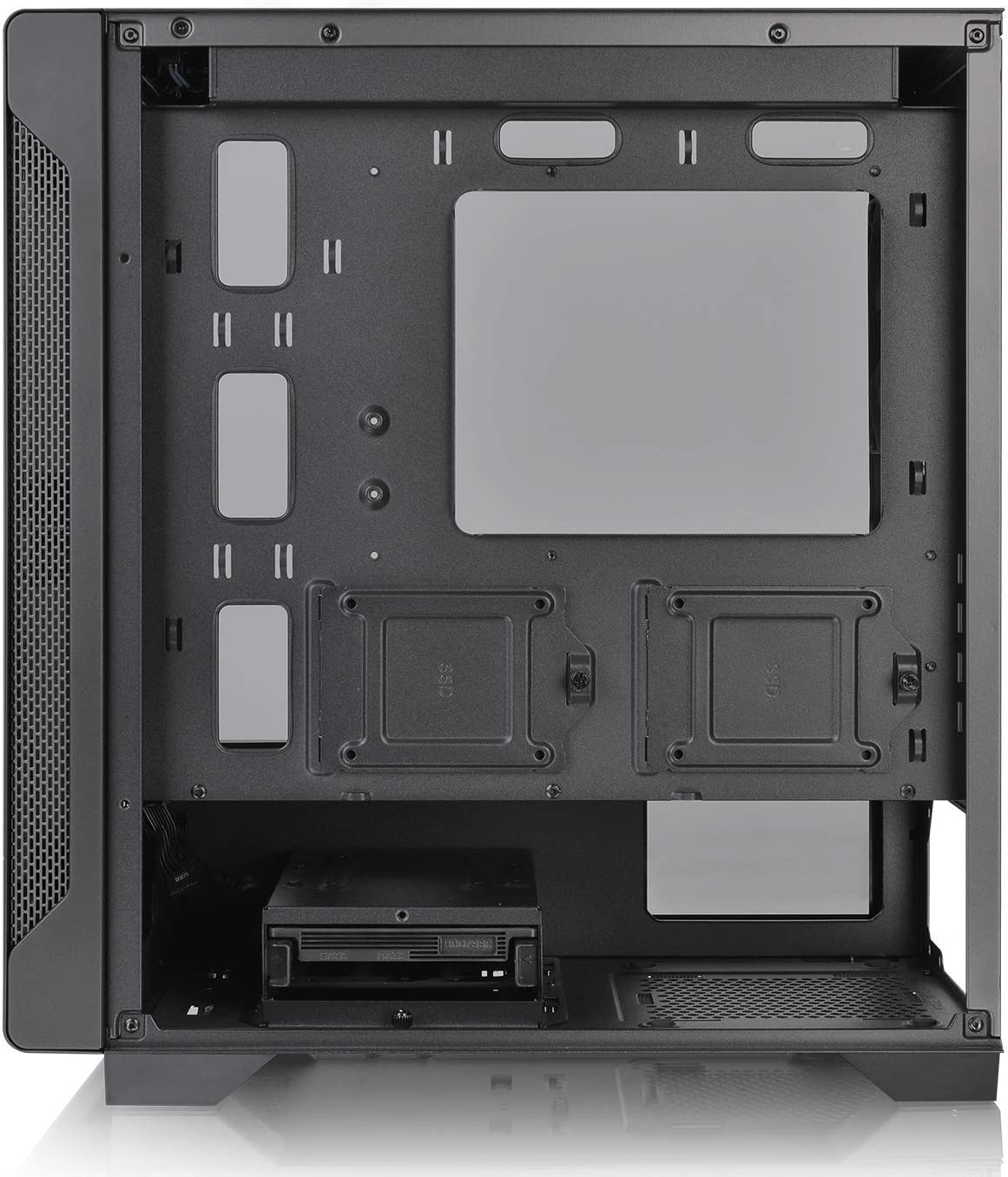Thermaltake CA-1Q9-00S1WN-00 S100 Tempered Glass Black Edition Micro-ATX Mini-Tower Computer Case with 120mm Rear Fan Pre-Installed S100 Black