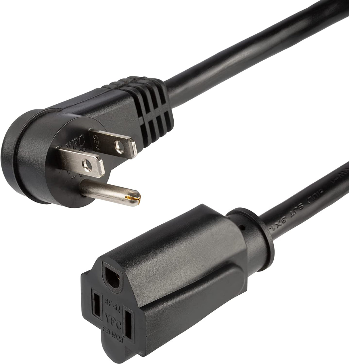 StarTech.com 6ft (2m) Power Extension Cord, Right Angle NEMA 5-15P to NEMA 5-15R, 13A 125V, 16AWG, Computer Power Extension Cord, Flat Extension Cord, AC Outlet Extension Cable (RFX-6F-POWER-CORD)