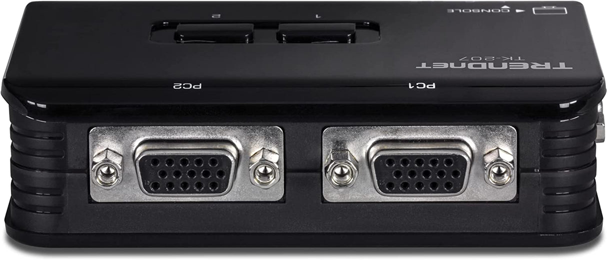 TRENDnet 2-Port USB KVM Switch and Cable Kit, 2048 x 1536 Resolution, Device Monitoring, Auto-Scan, Audible Feedback, USB 1.1, Compliant with Windows and Linux, Hot-Pluggable, White, TK-207K 2 Port USB w/ Cables