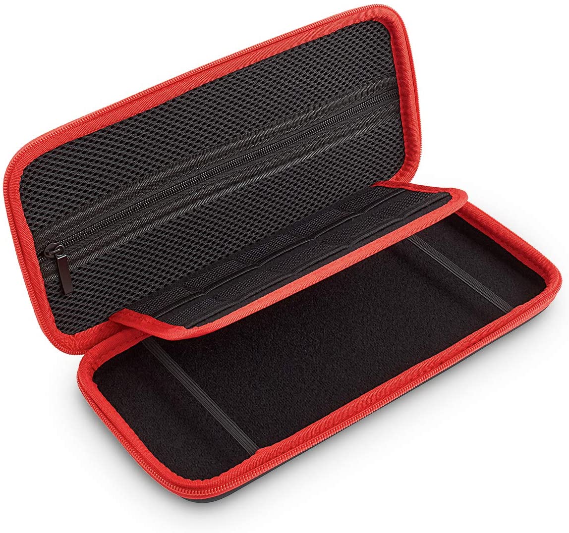 Ctadigital Carrying Case for use with Nintendo Switch and Nintendo Switch Lite consoles – Black/Red Carry Case Black/Red