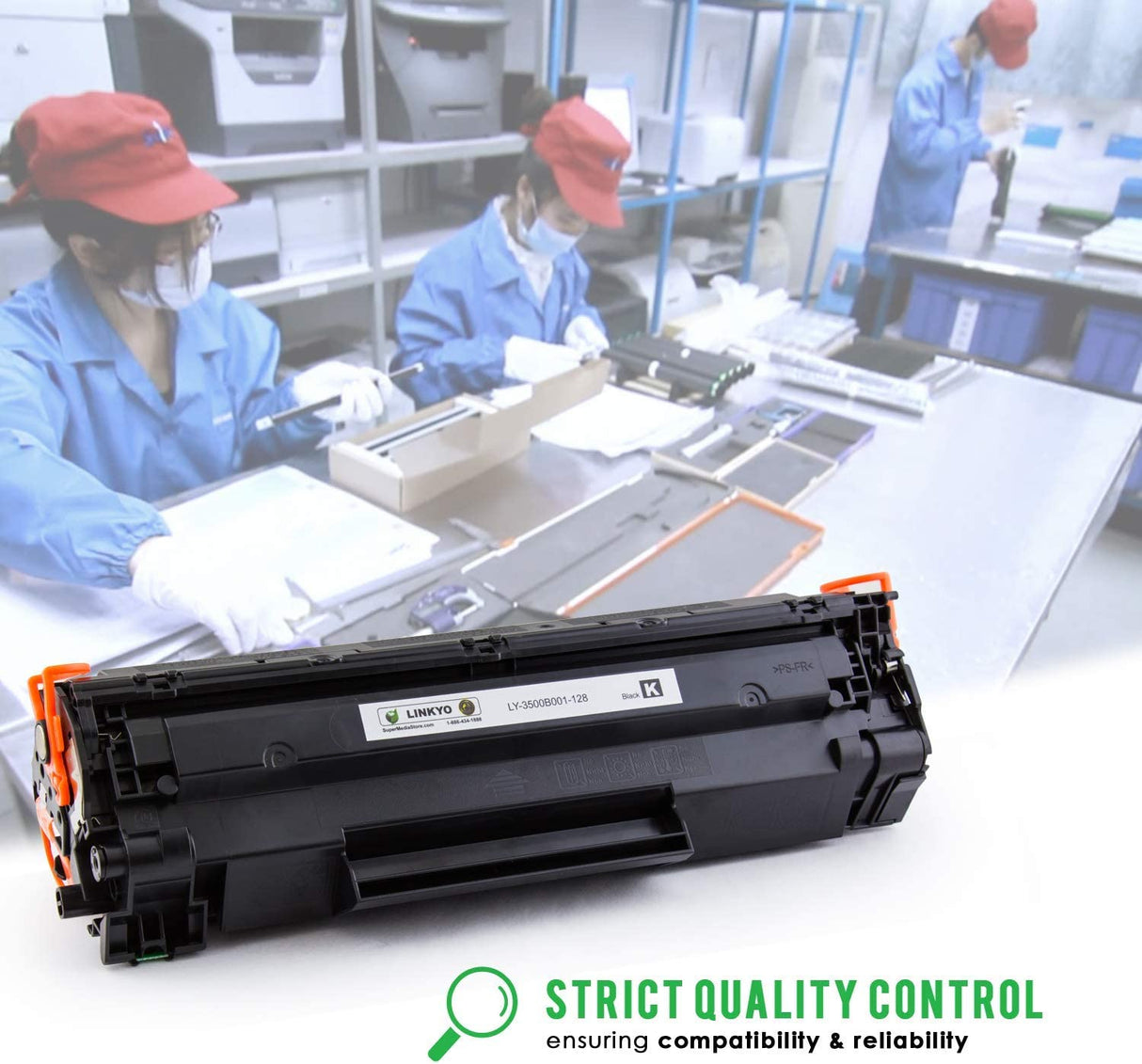 LINKYO Compatible Toner Cartridge Replacement for Canon 128 (Black, 2-Pack)