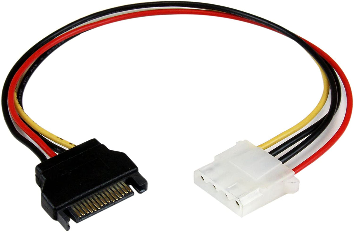 StarTech.com 12in SATA to LP4 Power Cable Adapter F/M - SATA to LP4 Power Adapter - SATA Female to LP4 Male Power Cable - 12 inch (LP4SATAFM12) 12 inch SATA to Molex LP4 Power