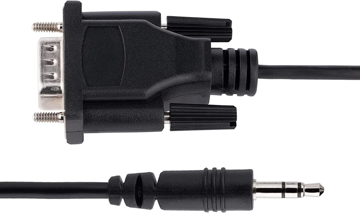 StarTech.com 3ft (1m) DB9 to 3.5mm Serial Cable for Serial Device Configuration, RS232 DB9 Male to 3.5mm Cable for Calibrating Projectors, Digital Signage, TVs via Audio Jack (9M351M-RS232-CABLE)