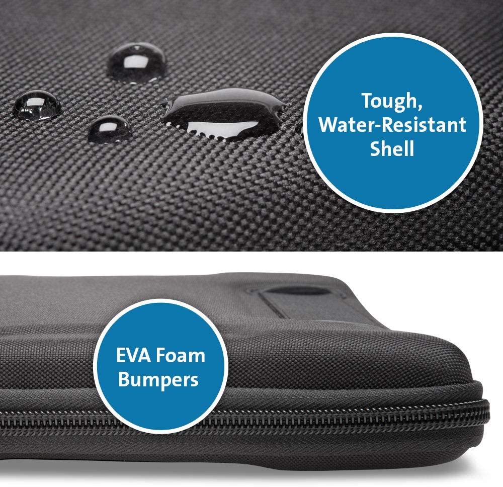 Kensington LS520 Stay-On Case for 11.6" Chromebooks & Laptops (K60854WW), Grey W/Shoulder Strap