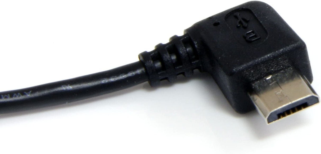 StarTech.com 1 ft / 30cm Micro USB Cable - A to Right Angle Micro B - USB Type A (M) - 90 Degree Micro-USB Type B (M) - Black (UUSBHAUB1RA) 1 ft / 30cm Right Angle