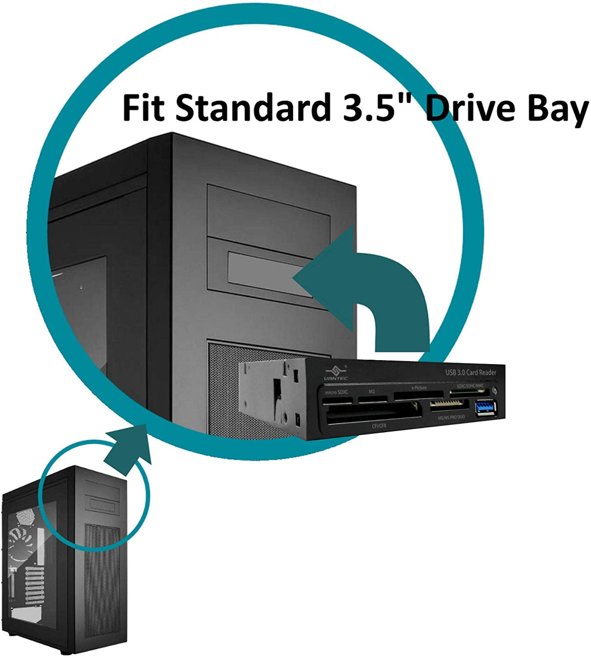 Vantec USB 3.0 Multi-Memory Internal Card Reader (UGT-CR935)