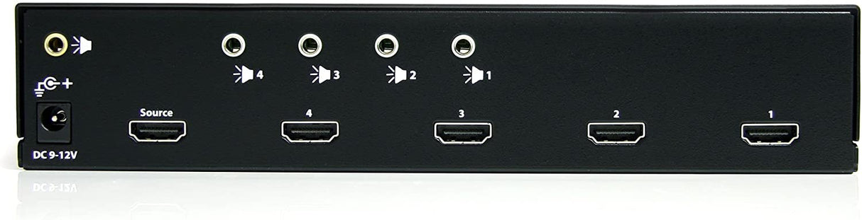 StarTech.com HDMI Splitter 1 In 4 Out - 1080p - 4 Port -Mounting Brackets - 1.3 Audio - HDMI Multi Port - HDMI Audio Splitter (ST124HDMI2) Black