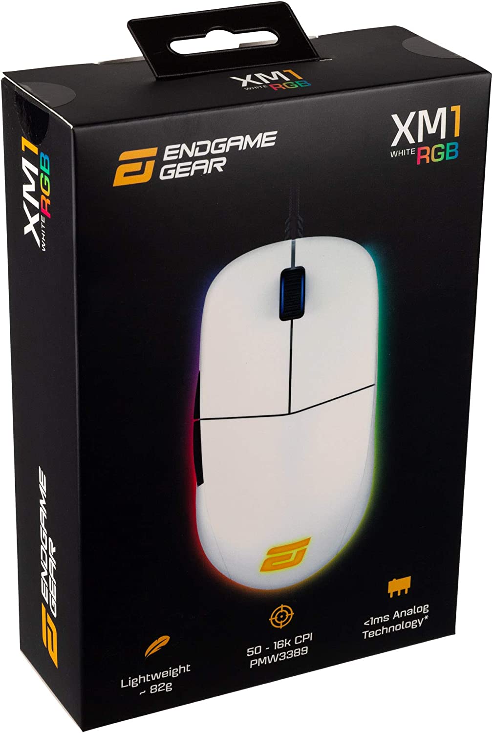 ENDGAME GEAR XM1 RGB Gaming Mouse, Programmable Mouse with 6 Buttons and 16,000 DPI, XM1 RGB White