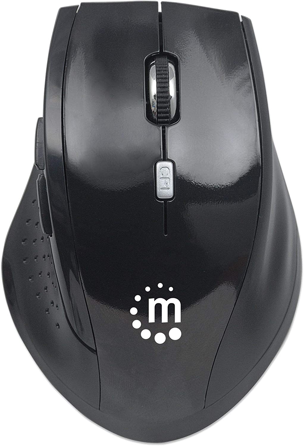 Manhattan Curve Wireless Optical Mouse - with Auto Power Management - for Laptops & Computers - Black, 179386