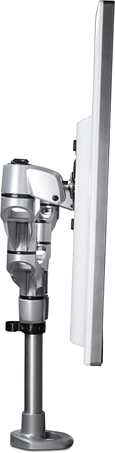 StarTech.com Desk Mount Dual Monitor Arm - Premium Articulating Monitor Arm - up to 27 VESA Mount Displays - Height Adjustable Monitor Mount - Rotate/Tilt/Swivel - Clamp/Grommet - Silver (ARMDUALPS)