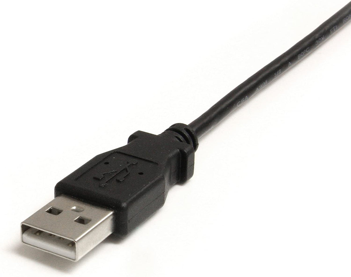 StarTech.com 3 ft. (0.9 m) Right Angle USB to Mini USB Cable - USB 2.0 A to Right Angle Mini B - Black - Mini USB Cable (USB2HABM3RA) 3 ft / 1m Right Angle