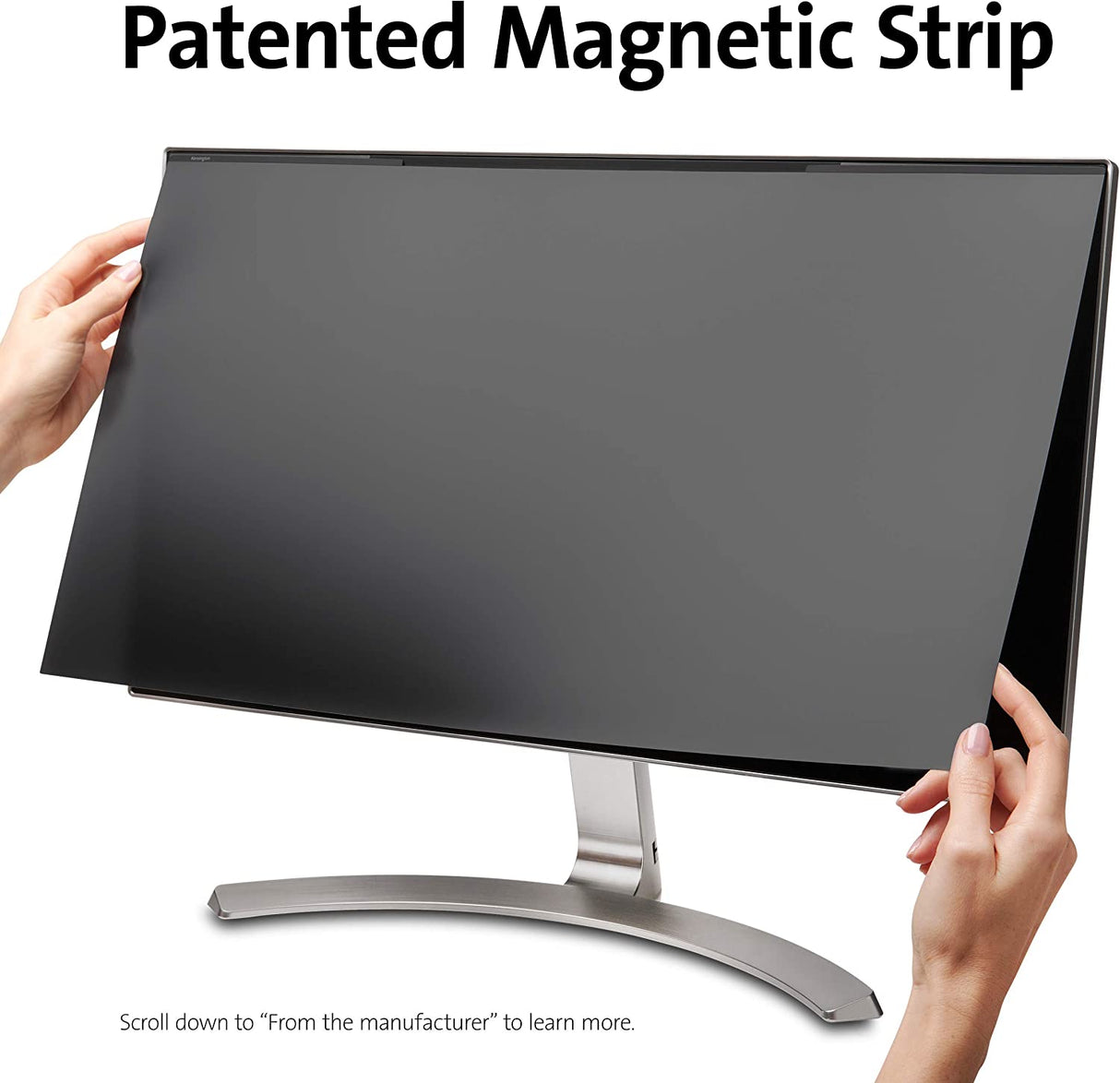 Kensington MagPro 27 Inch Magnetic Computer Privacy Screen for Desktop, Removable 16:9 Computer Privacy Filter, Anti-Glare Blue Ray Reduction, Compatible with Slim Bezel Monitors (K58359WW)